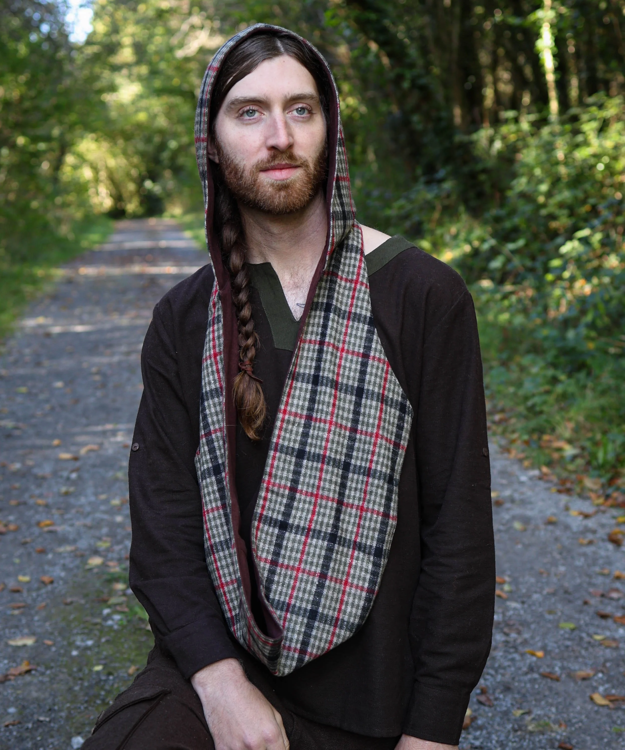 Plaid Infinity Scarf with Pockets — Celtic Fusion ~ Folklore Clothing